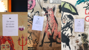 Divulgação: #poesiaparaversecola. Lambe-lambe, por Ariana Lobo.